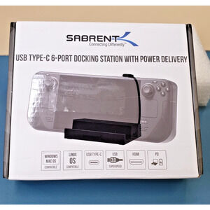 Sabrent 6 Port USB C Docking Station for Steam Deck ROG Ally 4K HDMI Output